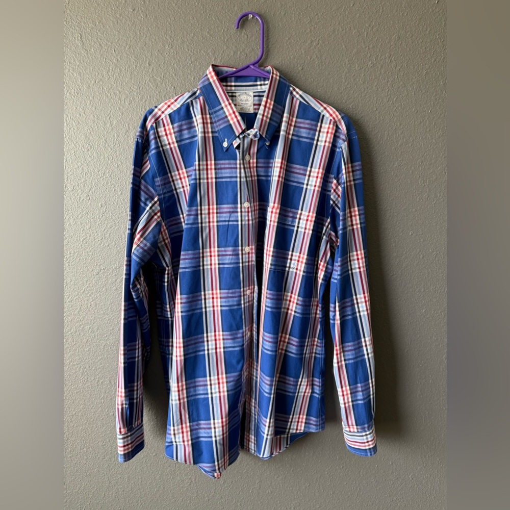 Brooks Brother Regent blue Plaid ButtonFront Shirt